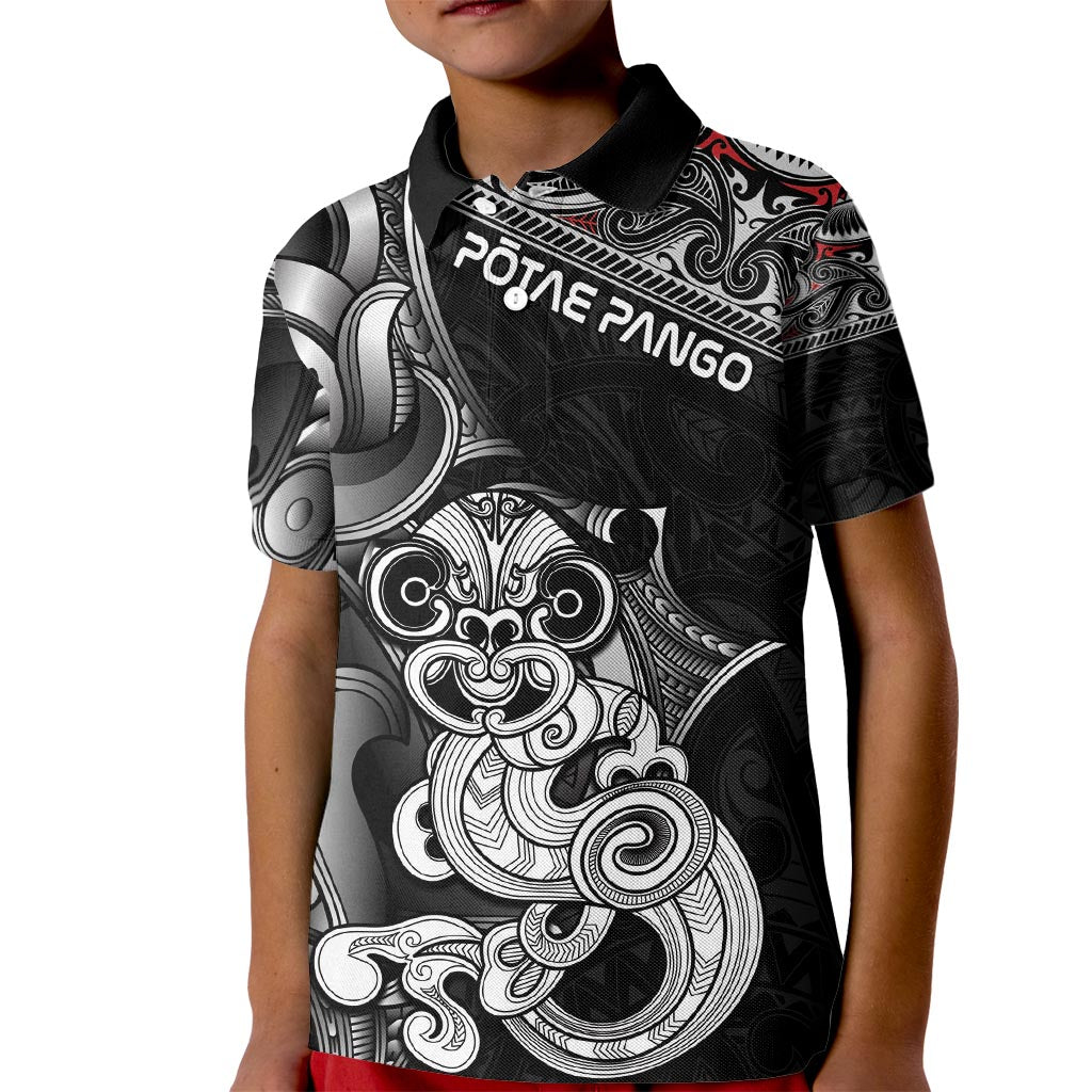 Personalised New Zealand Potae Pango Cricket Kid Polo Shirt Special Maori Hei Tiki Tribal Tattoo