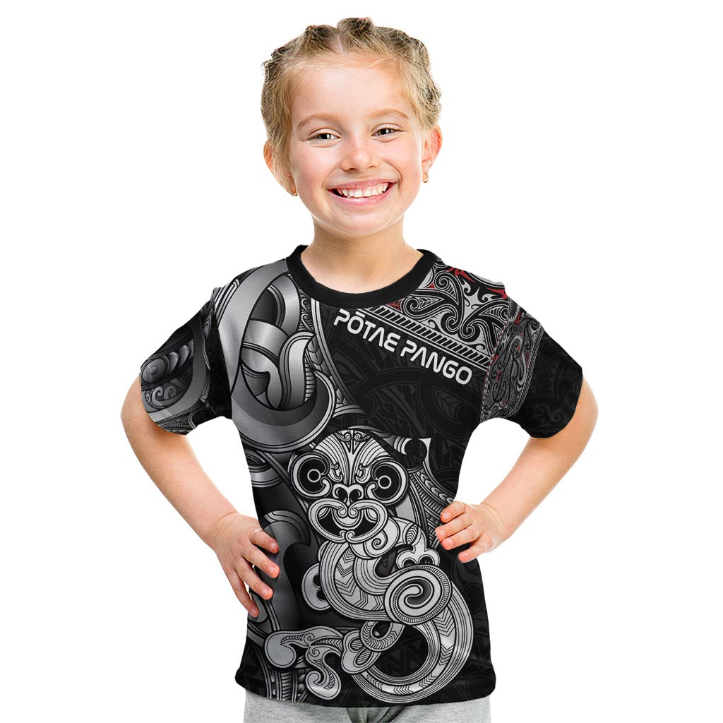 Personalised New Zealand Potae Pango Cricket Kid T Shirt Special Maori Hei Tiki Tribal Tattoo