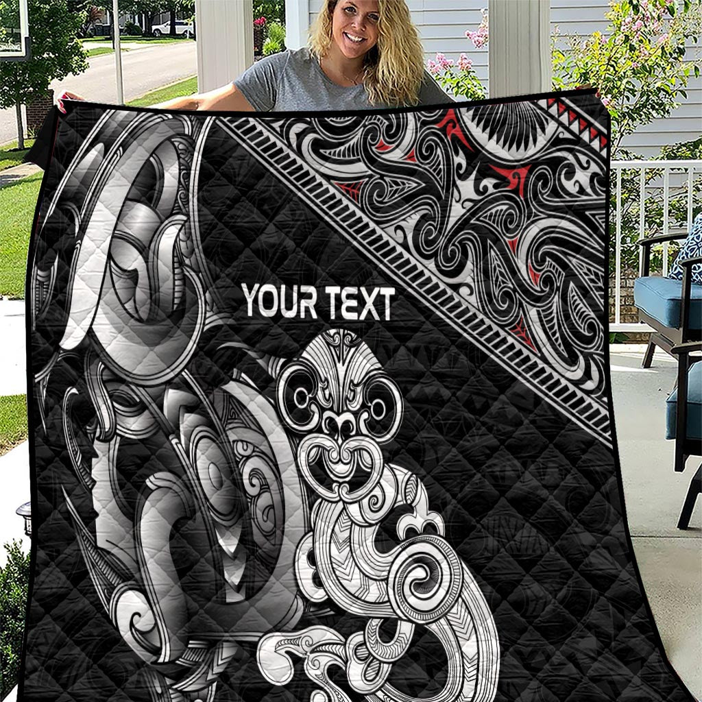 Personalised New Zealand Potae Pango Cricket Quilt Special Maori Hei Tiki Tribal Tattoo