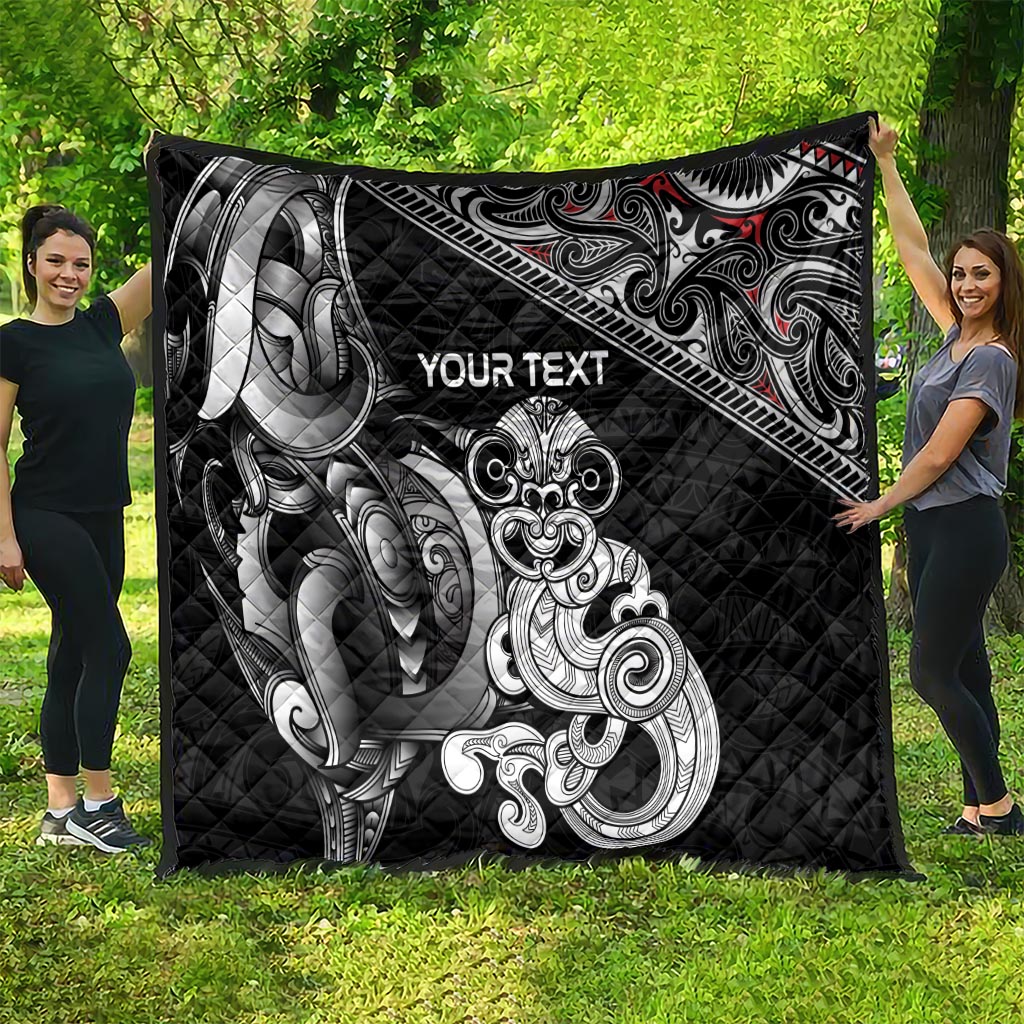 Personalised New Zealand Potae Pango Cricket Quilt Special Maori Hei Tiki Tribal Tattoo