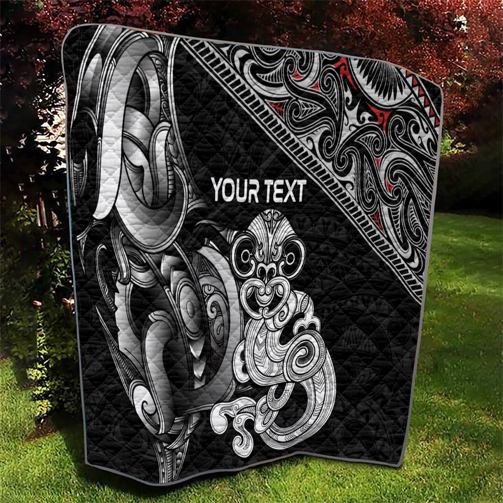 Personalised New Zealand Potae Pango Cricket Quilt Special Maori Hei Tiki Tribal Tattoo