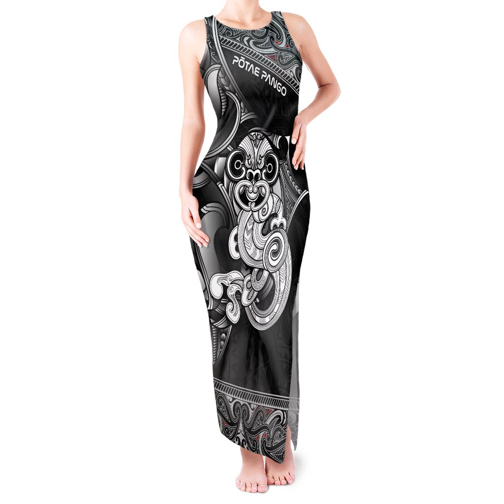 Personalised New Zealand Potae Pango Cricket Tank Maxi Dress Special Maori Hei Tiki Tribal Tattoo