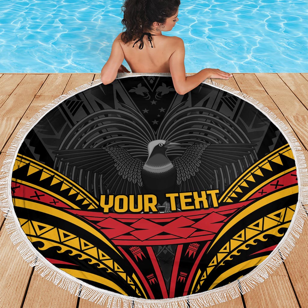 Custom Papua New Guinea Cricket Beach Blanket PNG Emblem Mix Polyneisan Pattern LT9 - Polynesian Pride