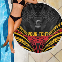 Custom Papua New Guinea Cricket Beach Blanket PNG Emblem Mix Polyneisan Pattern LT9 - Polynesian Pride