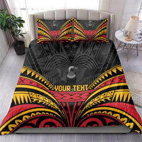 Custom Papua New Guinea Cricket Bedding Set PNG Emblem Mix Polyneisan Pattern LT9 - Polynesian Pride