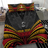Custom Papua New Guinea Cricket Bedding Set PNG Emblem Mix Polyneisan Pattern LT9 - Polynesian Pride