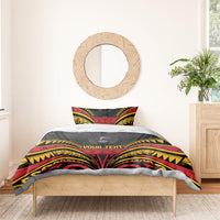 Custom Papua New Guinea Cricket Bedding Set PNG Emblem Mix Polyneisan Pattern LT9 - Polynesian Pride
