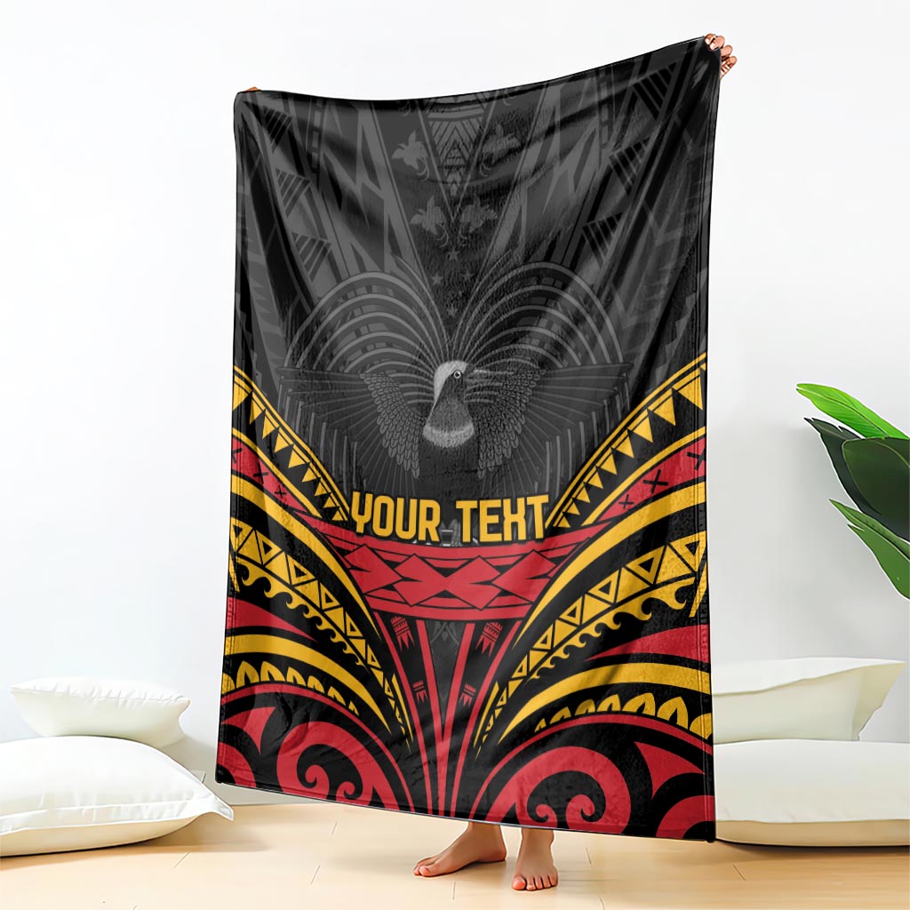 Custom Papua New Guinea Cricket Blanket PNG Emblem Mix Polyneisan Pattern LT9 - Polynesian Pride