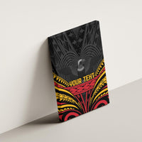 Custom Papua New Guinea Cricket Canvas Wall Art PNG Emblem Mix Polyneisan Pattern LT9 - Polynesian Pride