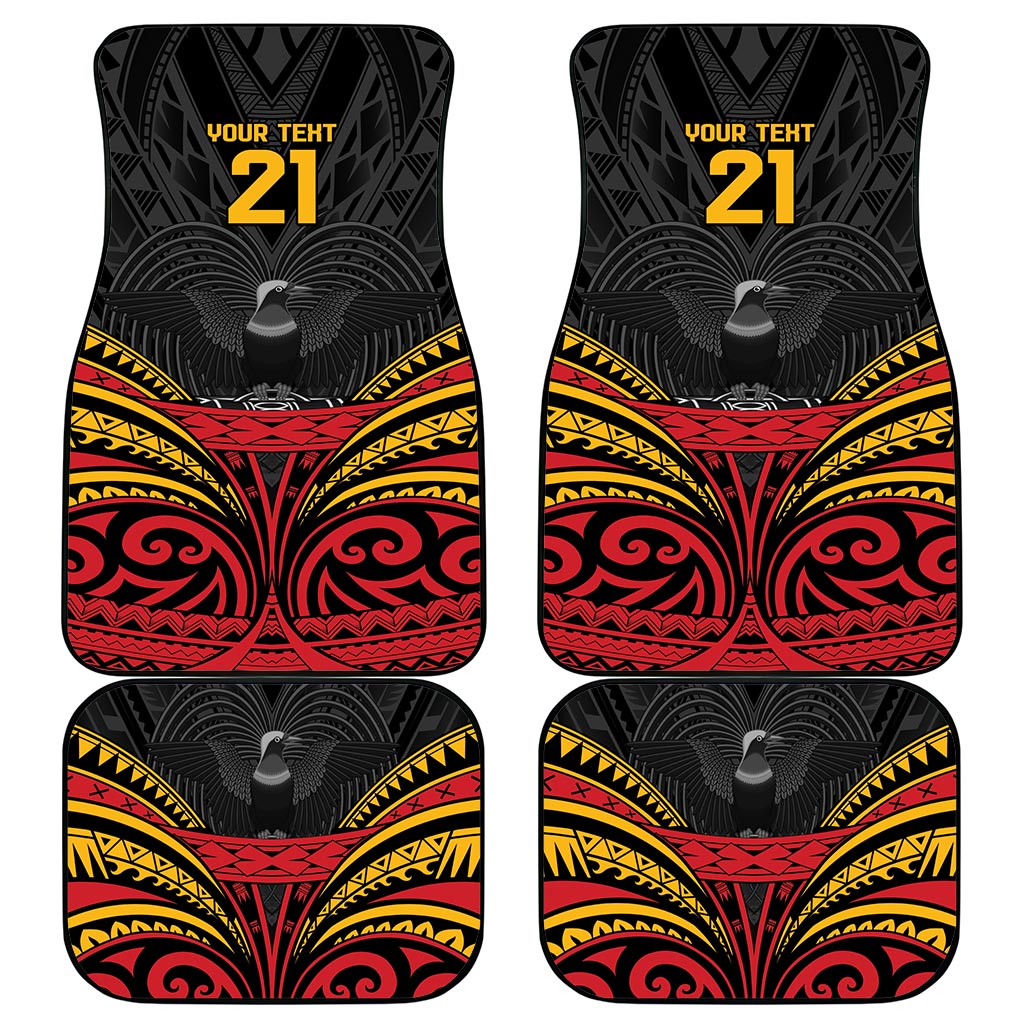 Custom Papua New Guinea Cricket Car Mats PNG Emblem Mix Polyneisan Pattern LT9 - Polynesian Pride