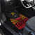 Custom Papua New Guinea Cricket Car Mats PNG Emblem Mix Polyneisan Pattern