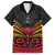 Custom Papua New Guinea Cricket Family Matching Long Sleeve Bodycon Dress and Hawaiian Shirt PNG Emblem Mix Polyneisan Pattern