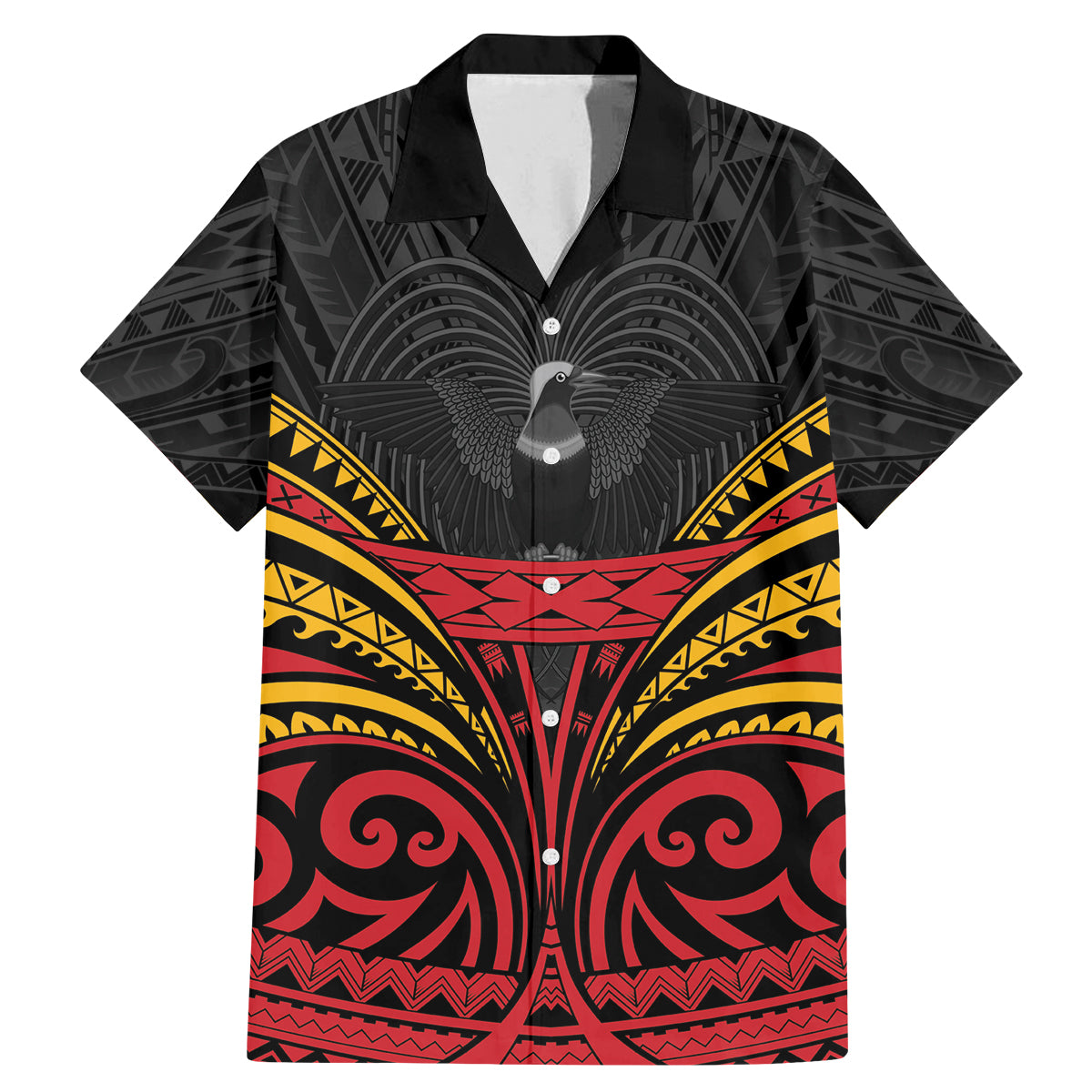 Custom Papua New Guinea Cricket Family Matching Mermaid Dress and Hawaiian Shirt PNG Emblem Mix Polyneisan Pattern
