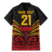 Custom Papua New Guinea Cricket Family Matching Mermaid Dress and Hawaiian Shirt PNG Emblem Mix Polyneisan Pattern
