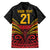 Custom Papua New Guinea Cricket Family Matching Off The Shoulder Long Sleeve Dress and Hawaiian Shirt PNG Emblem Mix Polyneisan Pattern