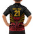 Custom Papua New Guinea Cricket Family Matching Short Sleeve Bodycon Dress and Hawaiian Shirt PNG Emblem Mix Polyneisan Pattern