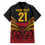 Custom Papua New Guinea Cricket Family Matching Short Sleeve Bodycon Dress and Hawaiian Shirt PNG Emblem Mix Polyneisan Pattern