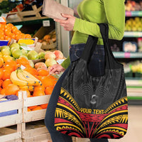Custom Papua New Guinea Cricket Grocery Bag PNG Emblem Mix Polyneisan Pattern LT9 - Polynesian Pride