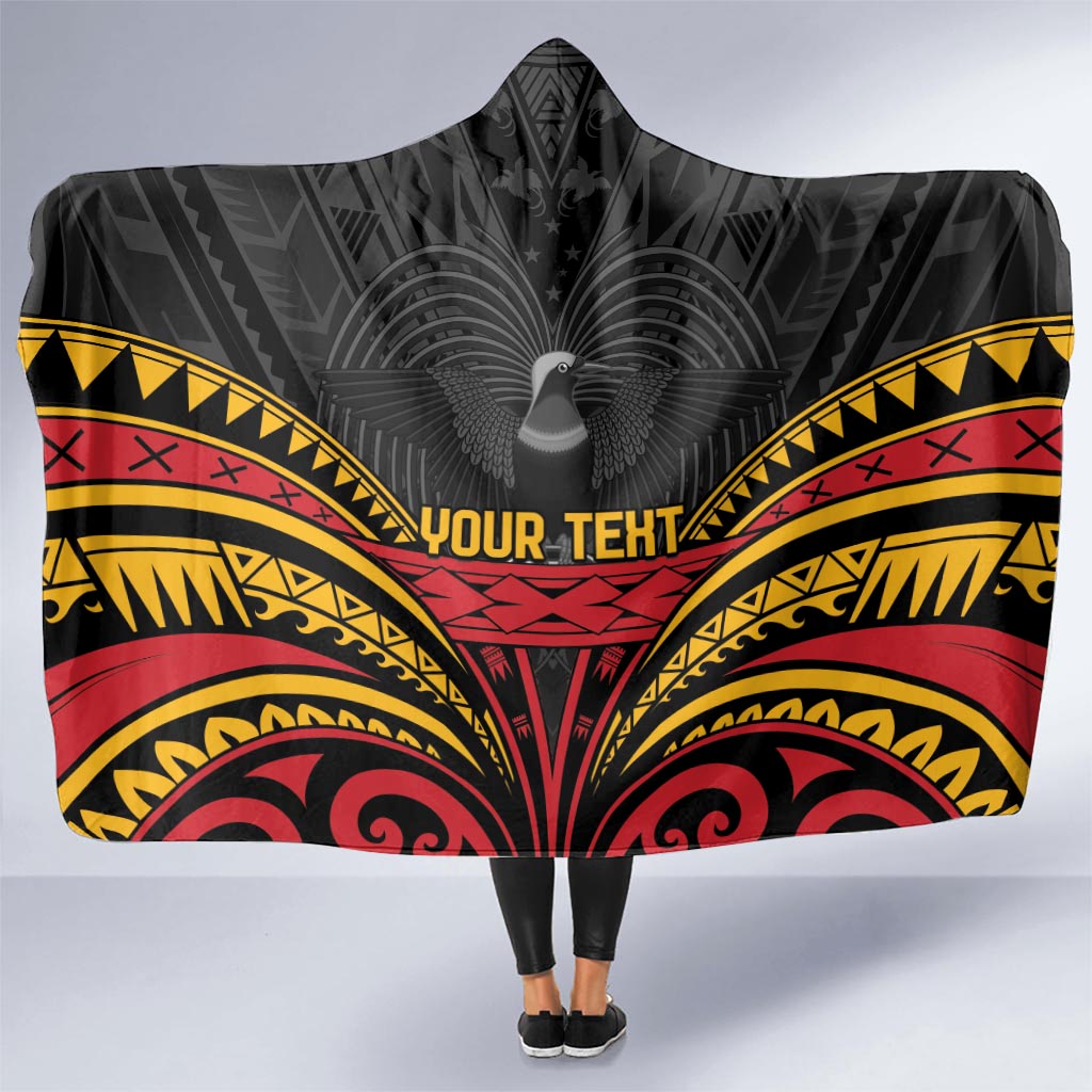 Custom Papua New Guinea Cricket Hooded Blanket PNG Emblem Mix Polyneisan Pattern LT9 - Polynesian Pride