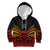 Custom Papua New Guinea Cricket Kid Hoodie PNG Emblem Mix Polyneisan Pattern