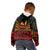 Custom Papua New Guinea Cricket Kid Hoodie PNG Emblem Mix Polyneisan Pattern