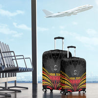 Custom Papua New Guinea Cricket Luggage Cover PNG Emblem Mix Polyneisan Pattern