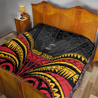 Custom Papua New Guinea Cricket Quilt PNG Emblem Mix Polyneisan Pattern