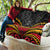 Custom Papua New Guinea Cricket Quilt PNG Emblem Mix Polyneisan Pattern