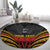 Custom Papua New Guinea Cricket Round Carpet PNG Emblem Mix Polyneisan Pattern