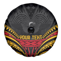 Custom Papua New Guinea Cricket Spare Tire Cover PNG Emblem Mix Polyneisan Pattern LT9 - Polynesian Pride