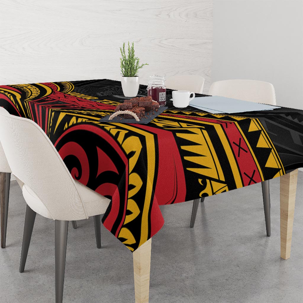 Custom Papua New Guinea Cricket Tablecloth PNG Emblem Mix Polyneisan Pattern LT9 - Polynesian Pride
