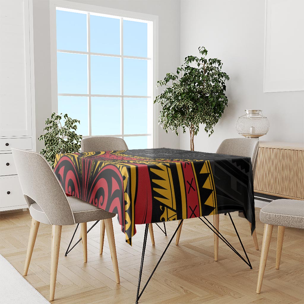 Custom Papua New Guinea Cricket Tablecloth PNG Emblem Mix Polyneisan Pattern LT9 - Polynesian Pride