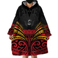 Custom Papua New Guinea Cricket Wearable Blanket Hoodie PNG Emblem Mix Polyneisan Pattern LT9 - Polynesian Pride