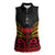 Custom Papua New Guinea Cricket Women Sleeveless Polo Shirt PNG Emblem Mix Polyneisan Pattern