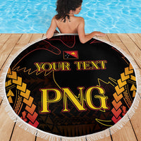 Custom Papua New Guinea Cricket Beach Blanket Go Barramundis LT9 - Polynesian Pride