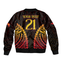 Custom Papua New Guinea Cricket Bomber Jacket Go Barramundis LT9 - Polynesian Pride