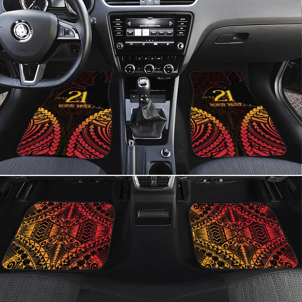Custom Papua New Guinea Cricket Car Mats Go Barramundis LT9 Set 4pcs Black - Polynesian Pride