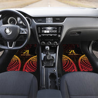 Custom Papua New Guinea Cricket Car Mats Go Barramundis LT9 Set 2pcs - Front Black - Polynesian Pride