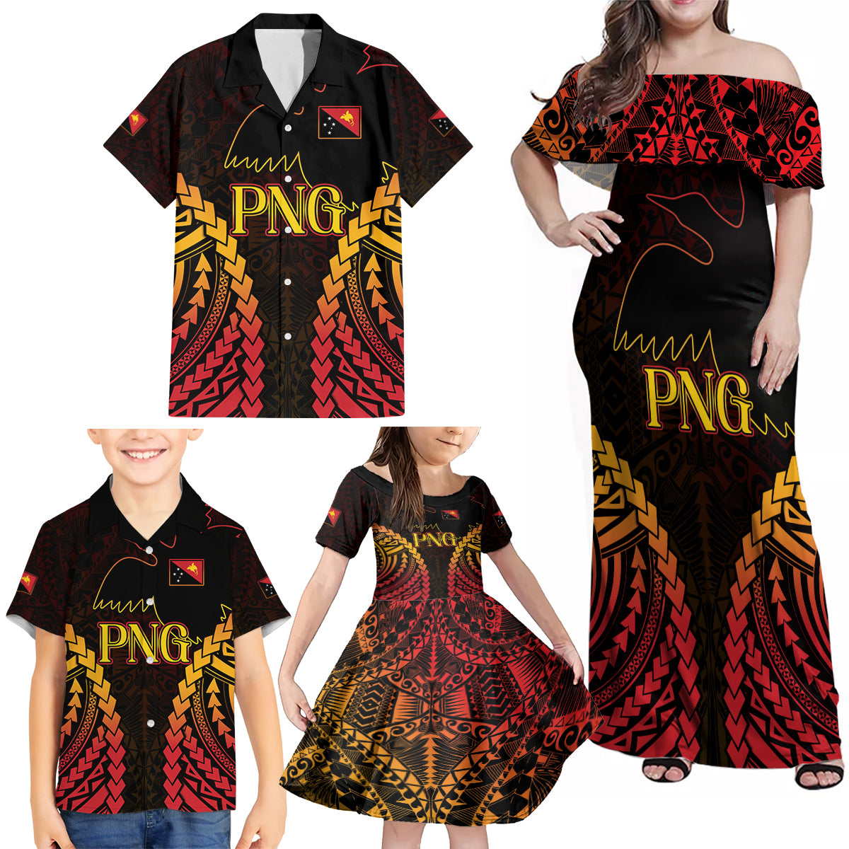 Custom Papua New Guinea Cricket Family Matching Off Shoulder Maxi Dress and Hawaiian Shirt Go Barramundis