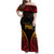 Custom Papua New Guinea Cricket Family Matching Off Shoulder Maxi Dress and Hawaiian Shirt Go Barramundis