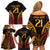 Custom Papua New Guinea Cricket Family Matching Off Shoulder Short Dress and Hawaiian Shirt Go Barramundis