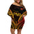 Custom Papua New Guinea Cricket Family Matching Off Shoulder Short Dress and Hawaiian Shirt Go Barramundis