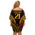 Custom Papua New Guinea Cricket Family Matching Off Shoulder Short Dress and Hawaiian Shirt Go Barramundis