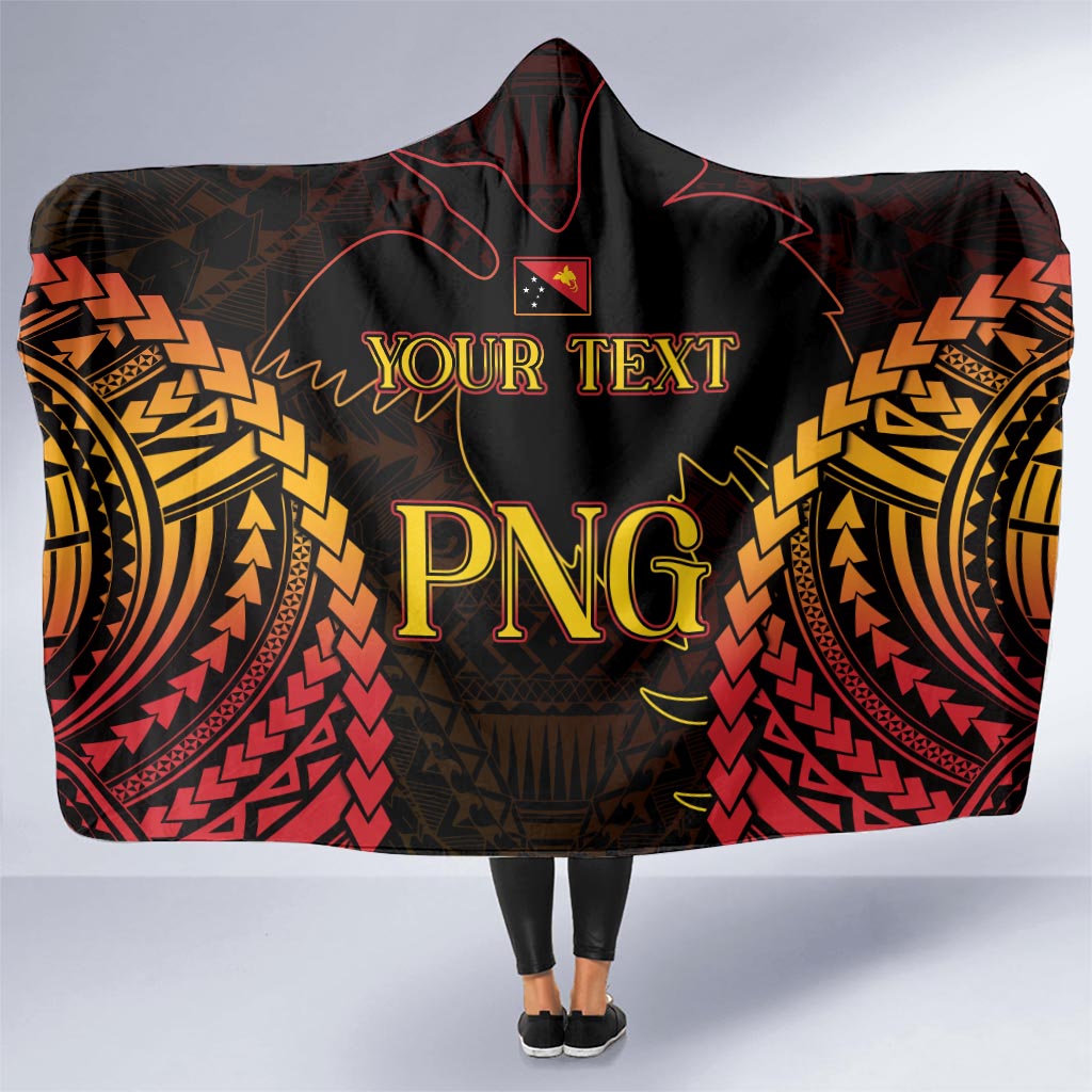 Custom Papua New Guinea Cricket Hooded Blanket Go Barramundis LT9 - Polynesian Pride