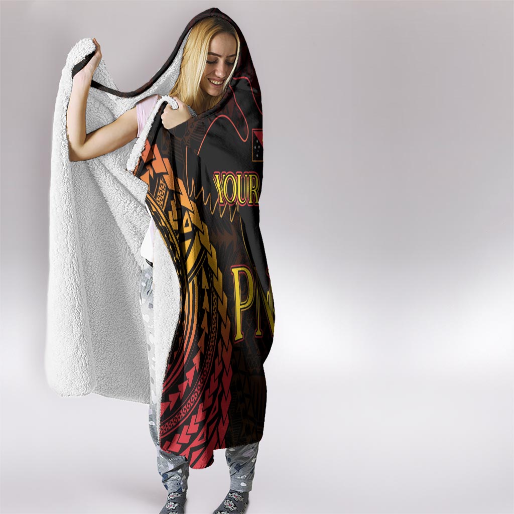 Custom Papua New Guinea Cricket Hooded Blanket Go Barramundis LT9 - Polynesian Pride