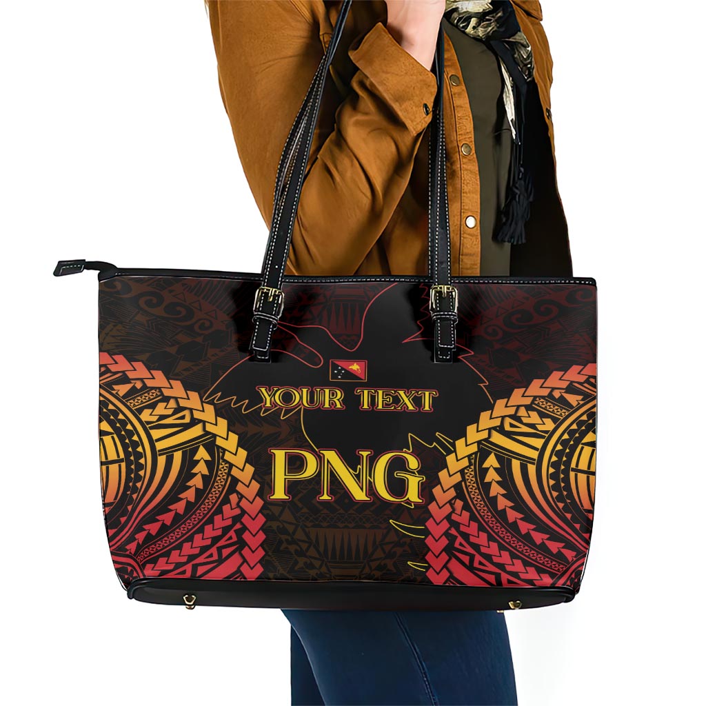 Custom Papua New Guinea Cricket Leather Tote Bag Go Barramundis LT9 - Polynesian Pride