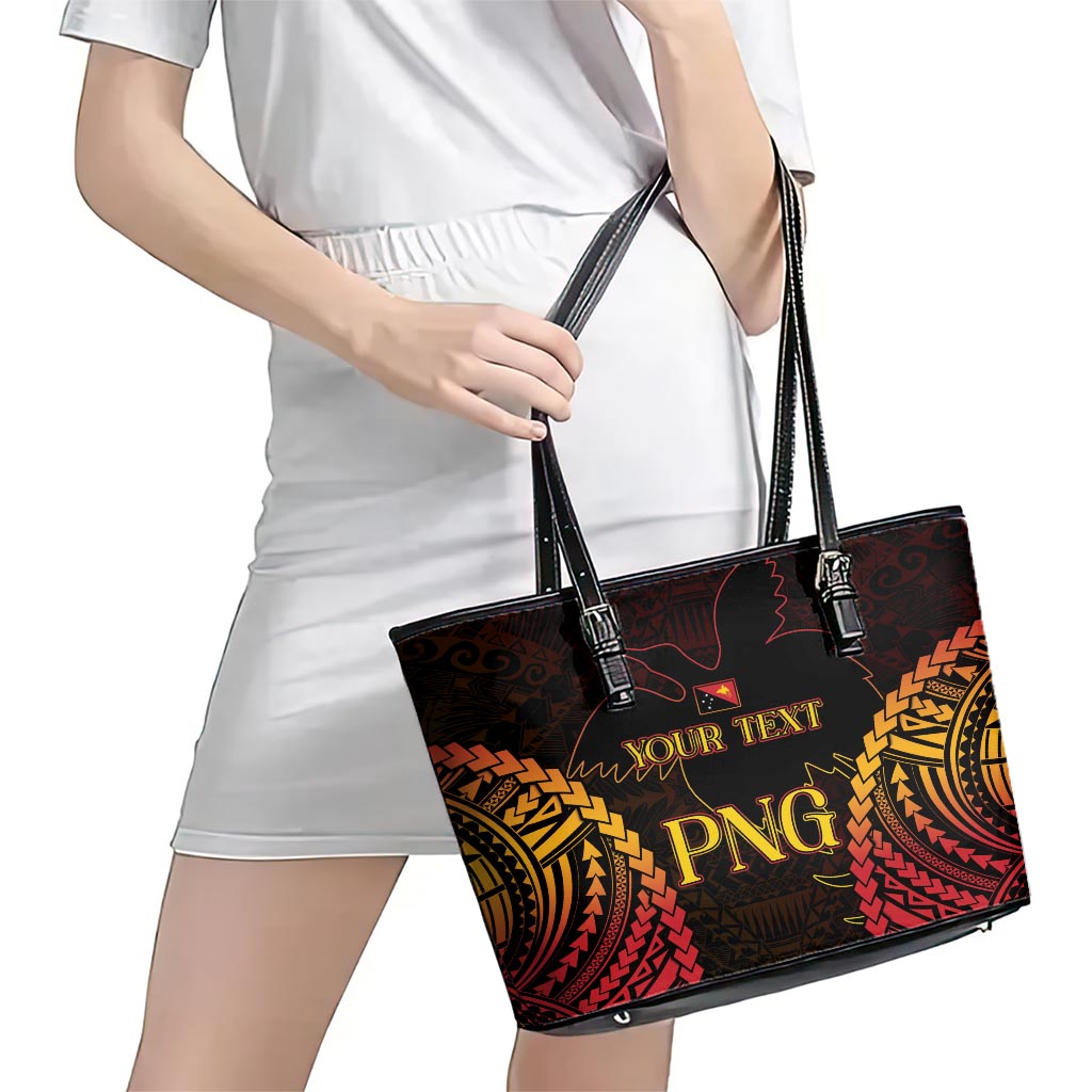 Custom Papua New Guinea Cricket Leather Tote Bag Go Barramundis LT9 - Polynesian Pride