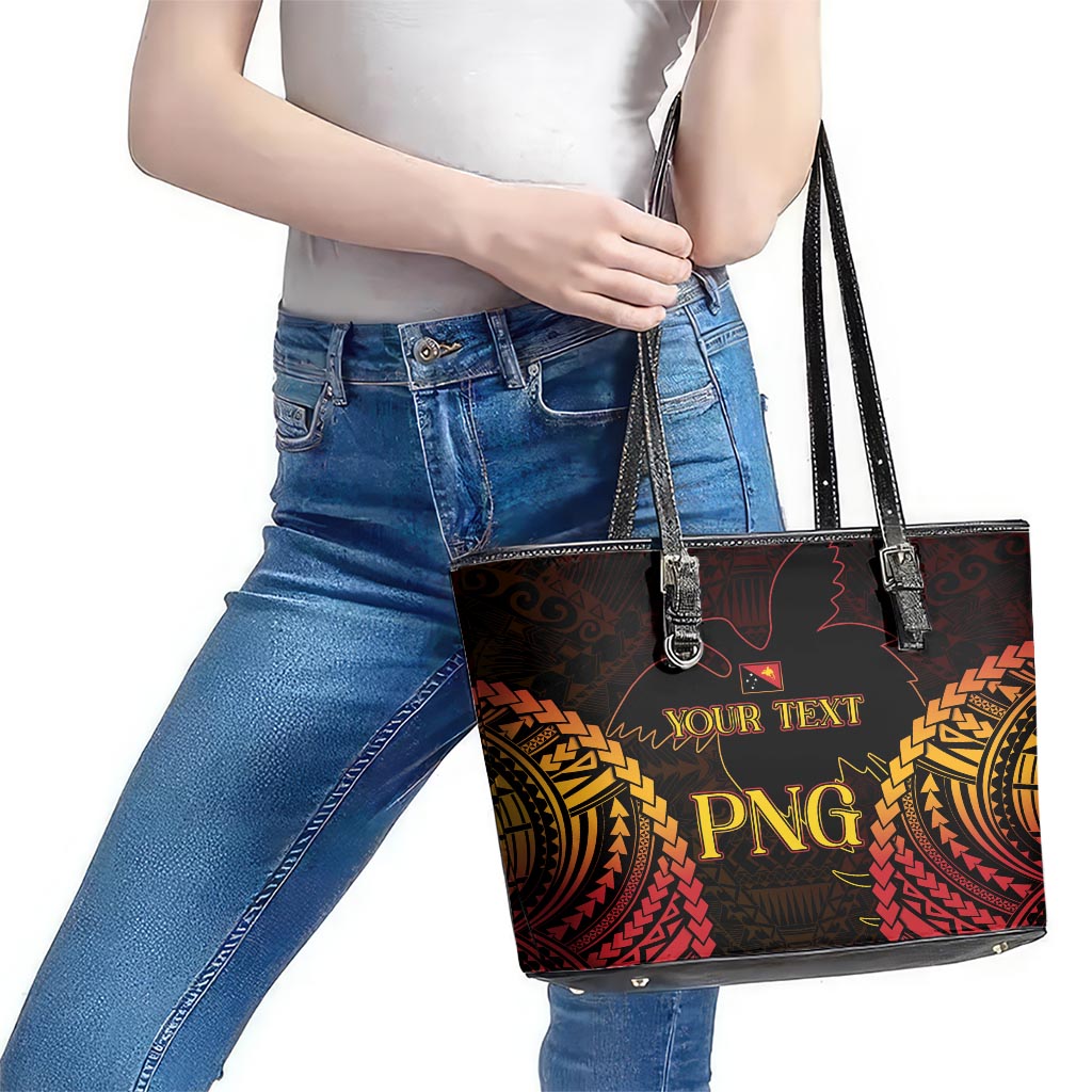 Custom Papua New Guinea Cricket Leather Tote Bag Go Barramundis LT9 - Polynesian Pride