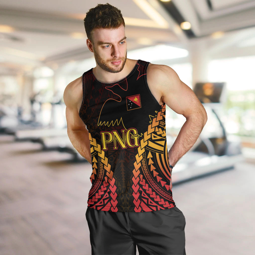 Custom Papua New Guinea Cricket Men Tank Top Go Barramundis LT9 Black - Polynesian Pride