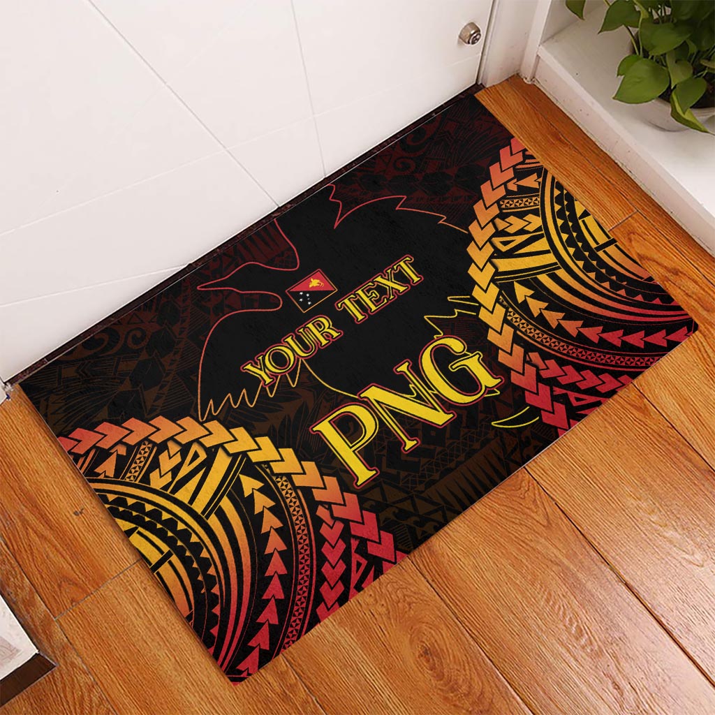 Custom Papua New Guinea Cricket Rubber Doormat Go Barramundis LT9 Black - Polynesian Pride